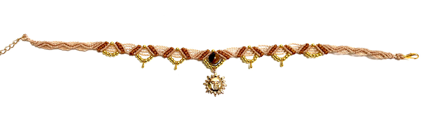 Choker s kristalom Tigrovo oko