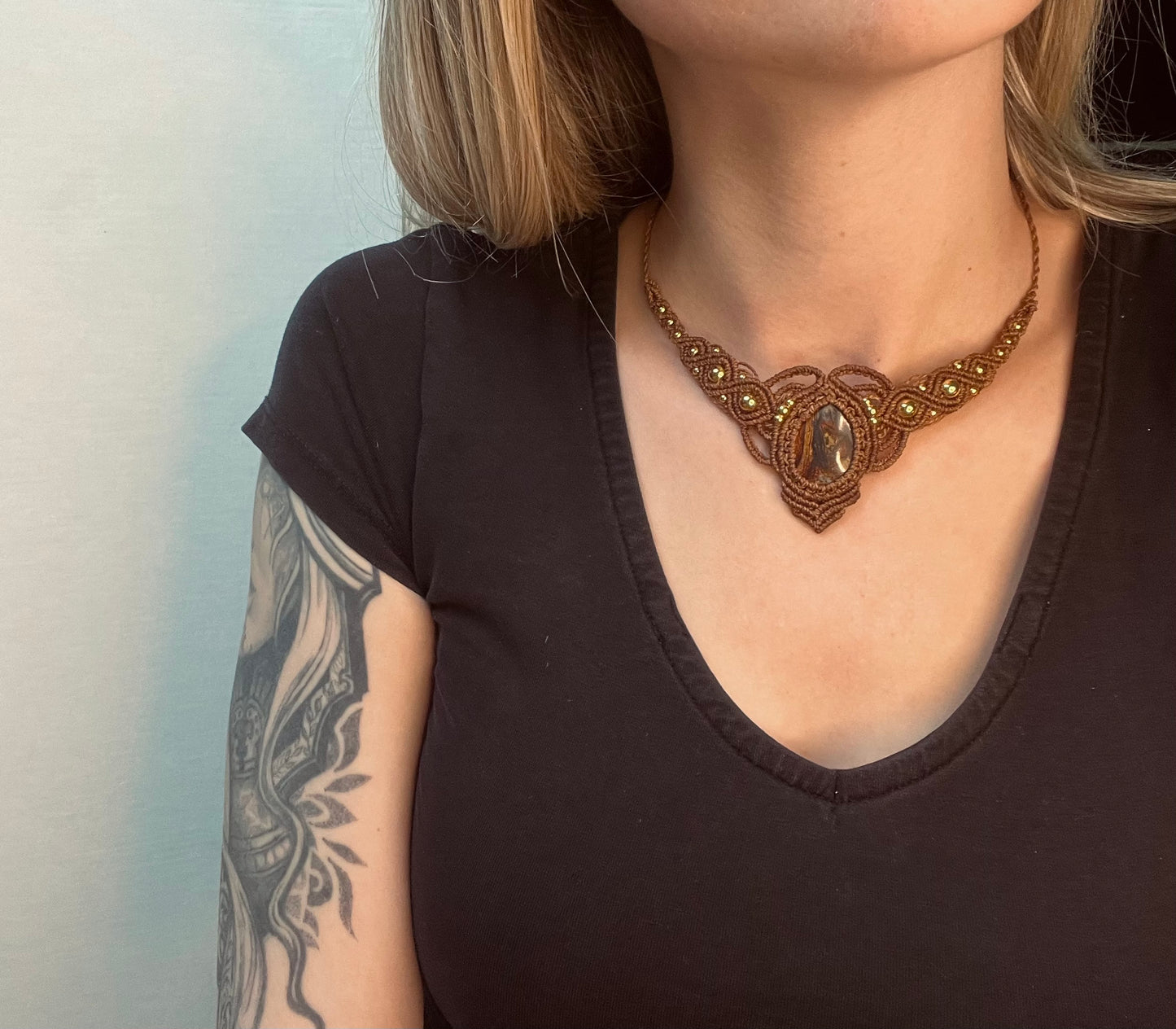 Tiger Iron Crystal Necklace