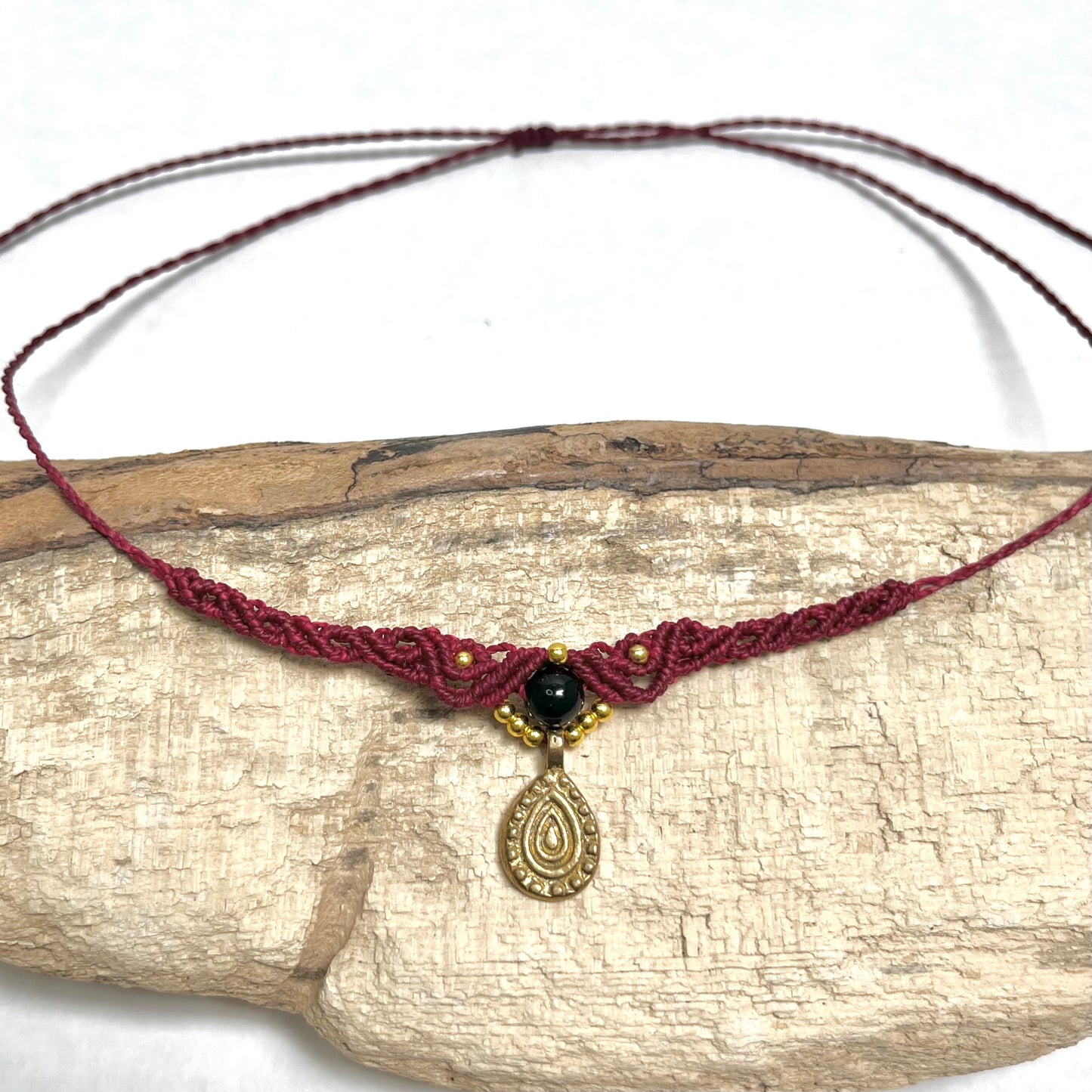 Necklace with Black Agate Crystal