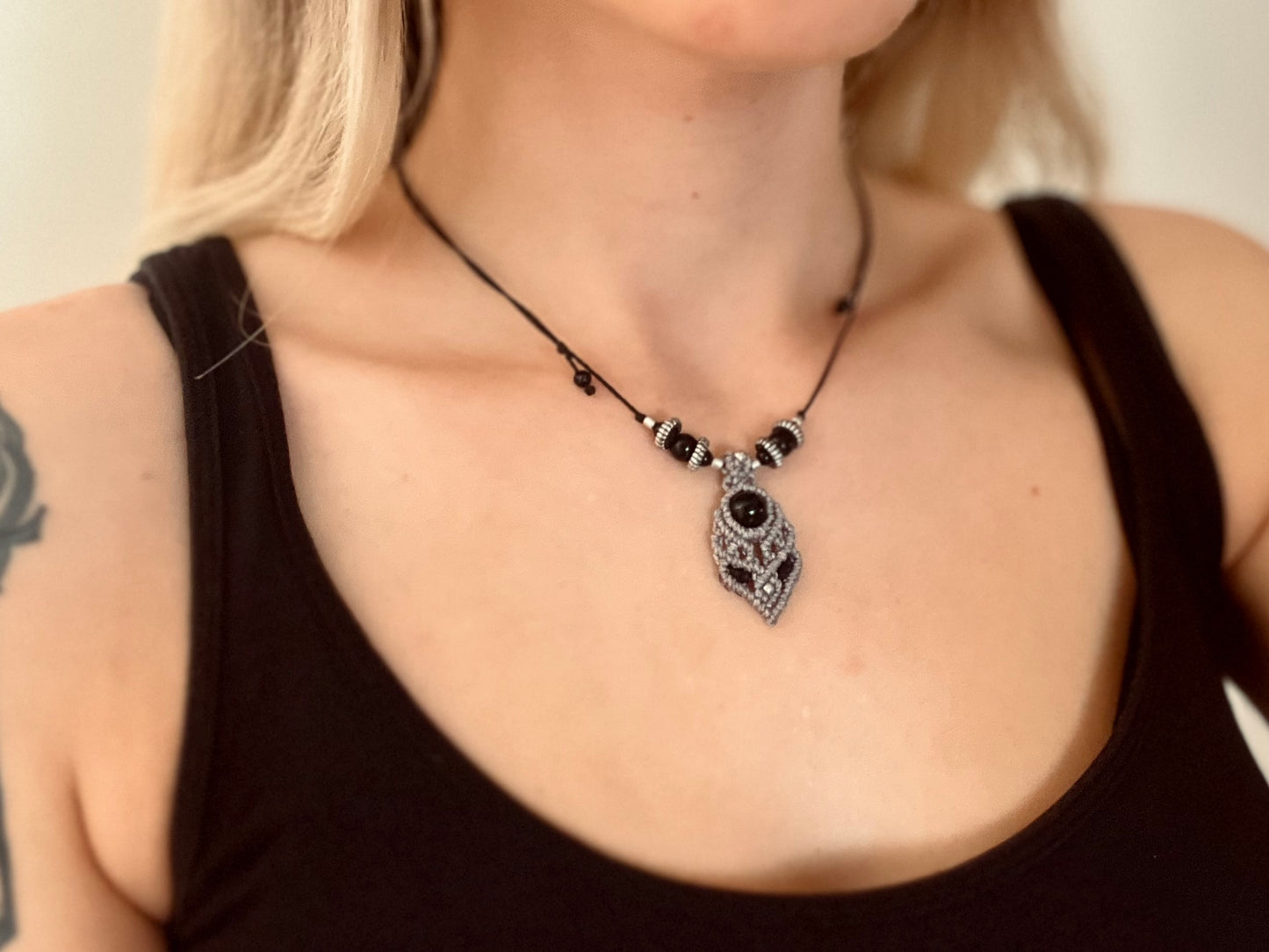 Amulet with Black Agate crystal