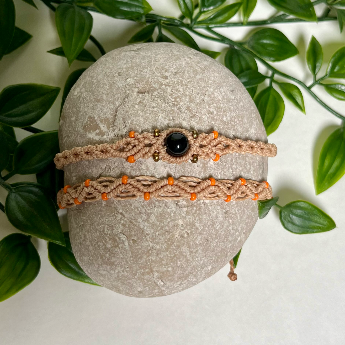 Black Agate Crystal Bracelet Set