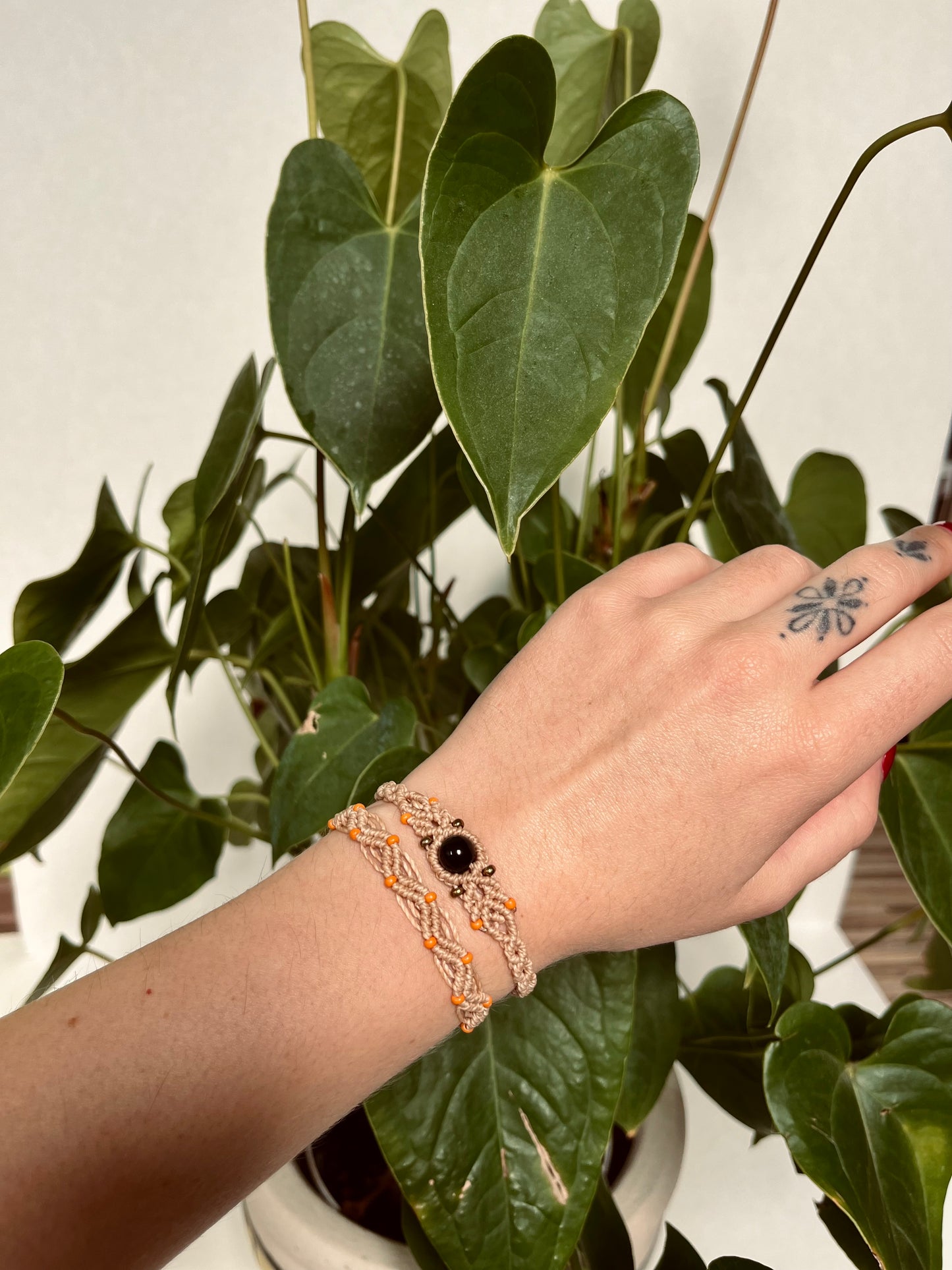 Black Agate Crystal Bracelet Set