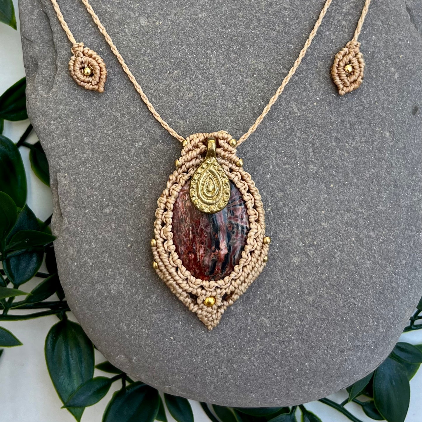 Amulet s kristalom Leopard skin jaspis