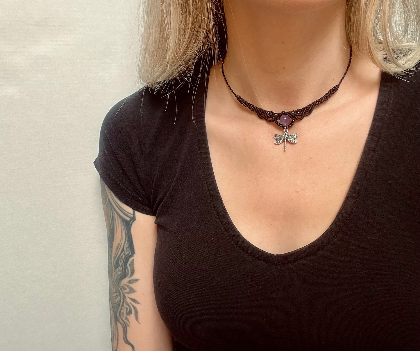 Amethyst crystal necklace