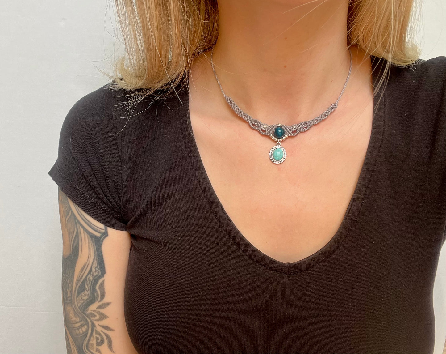 Blue Tiger Eye Crystal Necklace