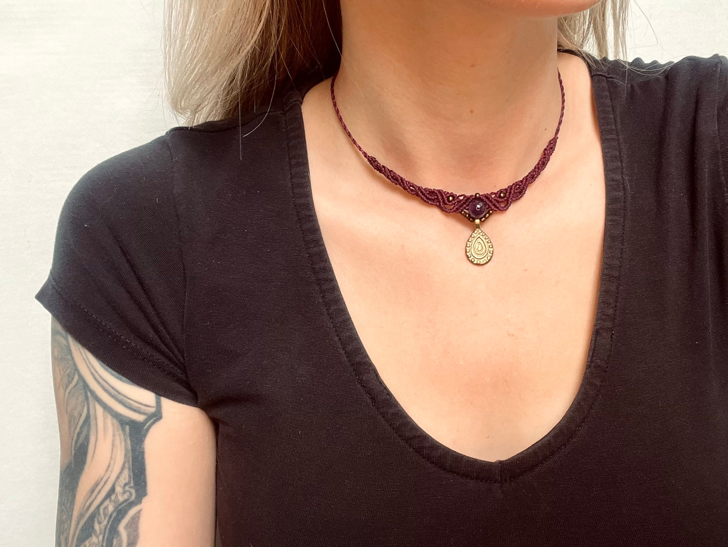 Amethyst crystal necklace