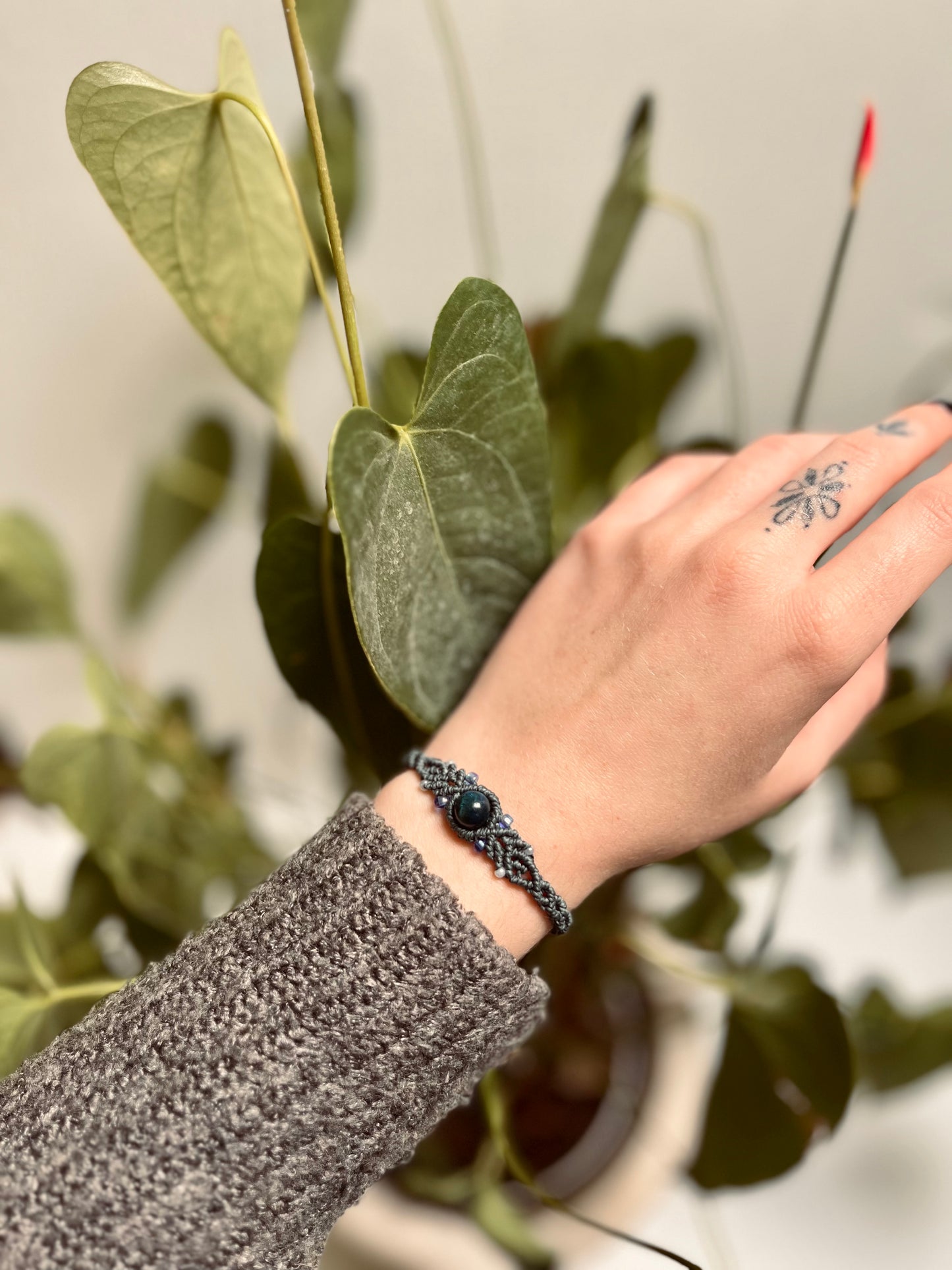 Zapestnica s kristalom Modro tigrovo oko