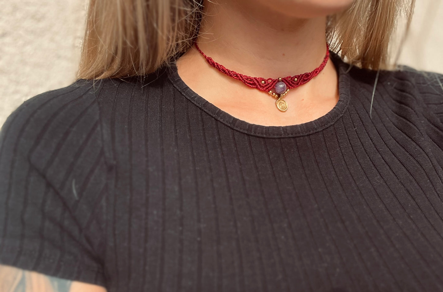 Amethyst crystal necklace