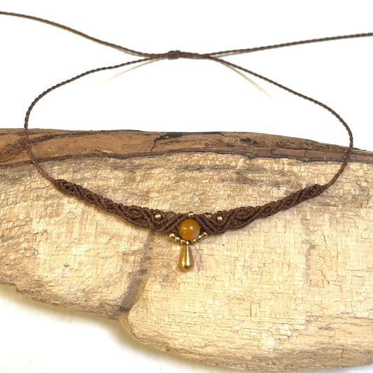 Ogrlica s kristalom Rumeni žad