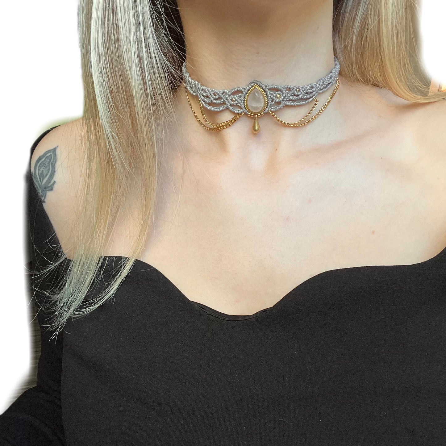 Choker ogrlica s kristalom Roževec