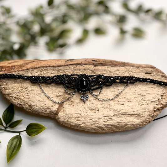Choker ogrlica s kristalom Oniks