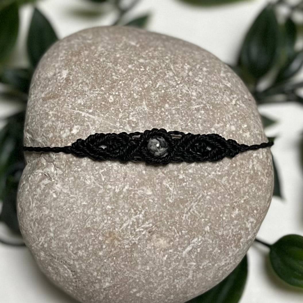 Bracelet with crystal Grey jasper