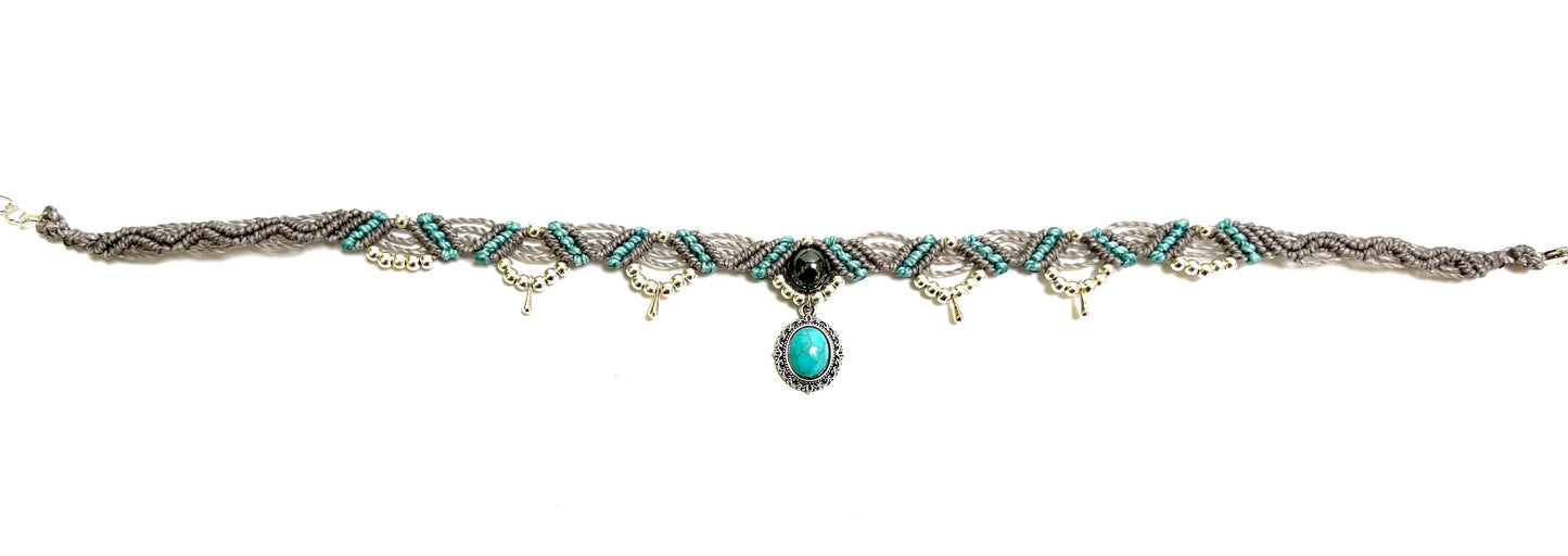 Choker s kristalom Hematit