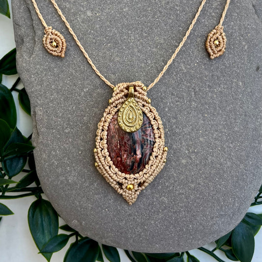 Amulet s kristalom Leopard skin jaspis