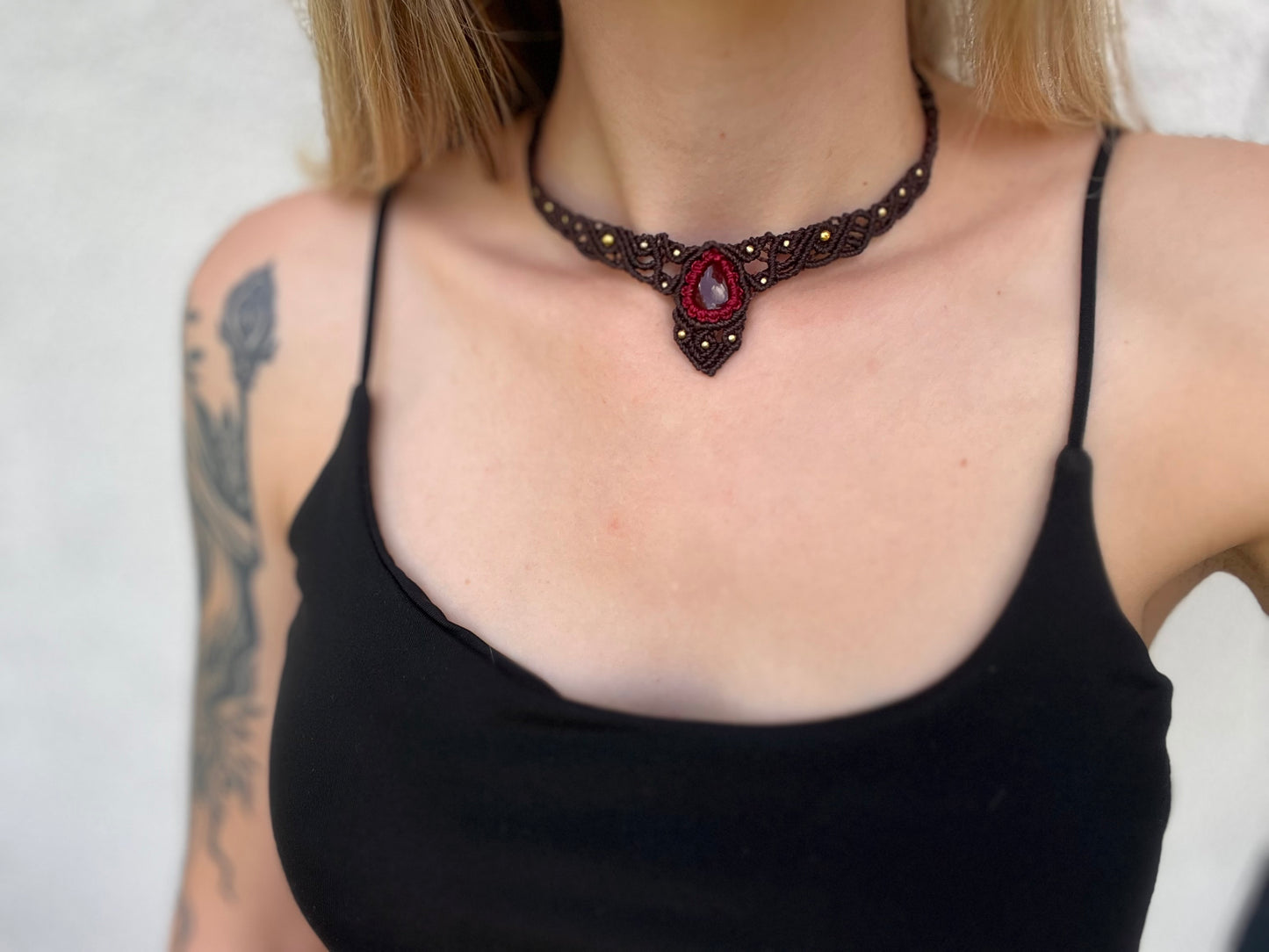 Red Agate Crystal Necklace
