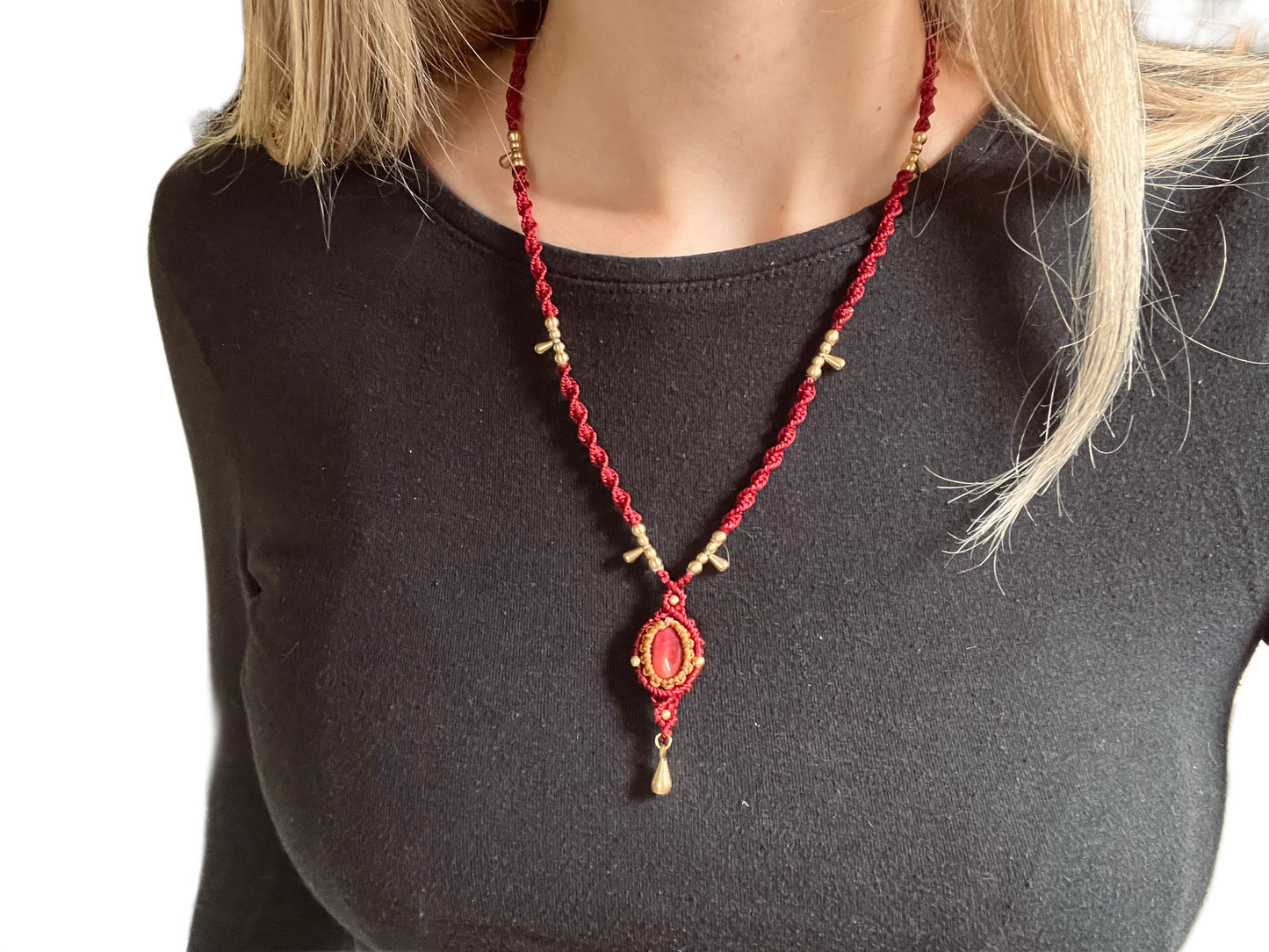 Ogrlica s kristalom Rožnato tigrovo oko