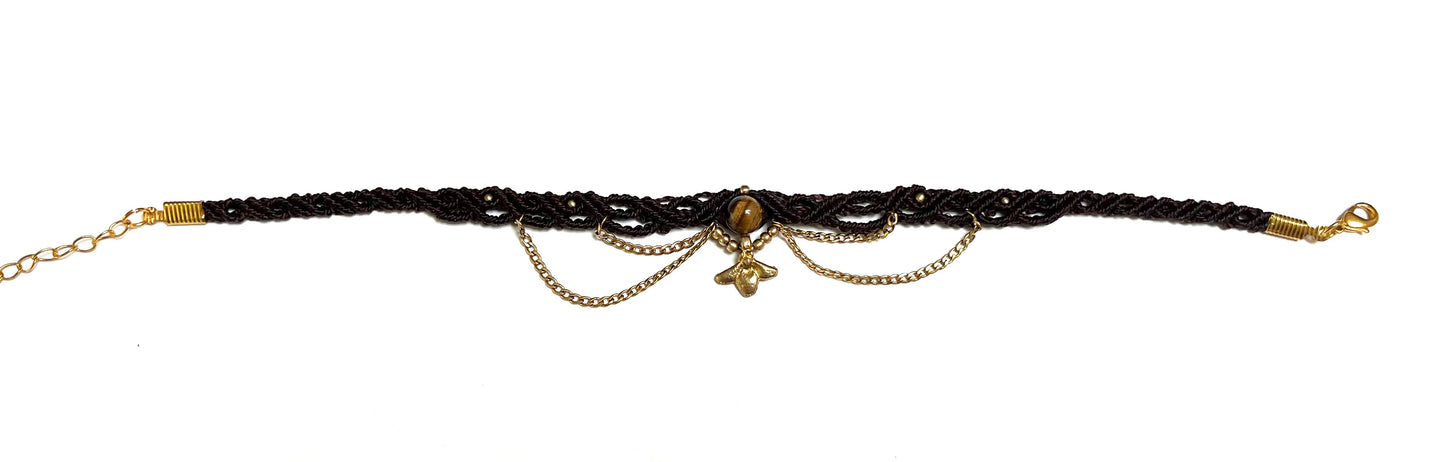 Choker s kristalom Tigrovo oko